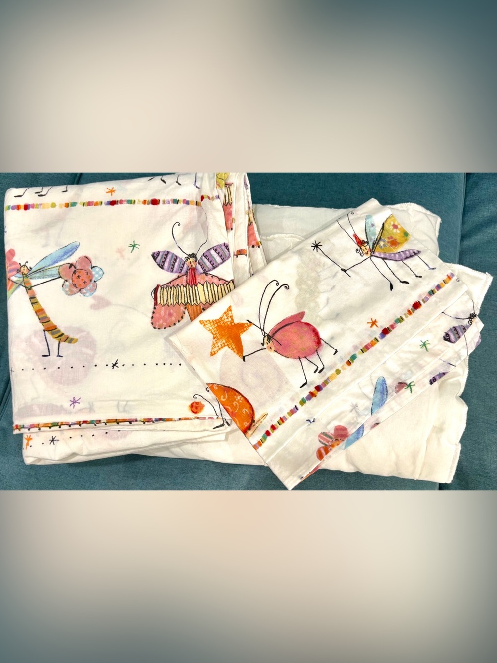 Vintage IKEA Hokus Crib Bedding Set, Including Duvet Cover, Duvet Insert, & Sham